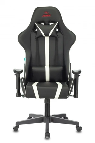 Кресло игровое Zombie A4 черный/белый эко.кожа с подголов. крестовина пластик