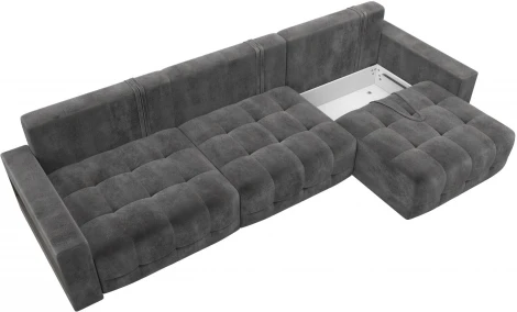 Диван прямой с полками Лига-053 НПБ Лонг Лига Диванов (Велюр) арт.128925