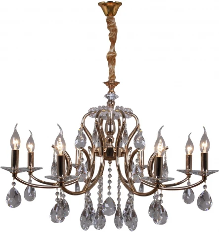 Подвесная люстра ILLUMICO IL2326-8POR-39 GD (220V, хрусталь, на цепи, подсвечник, свеча)