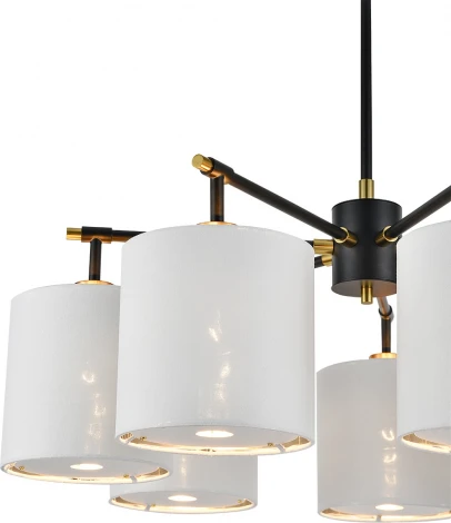 Потолочная люстра на штанге Escada Idea 10186/7PL 7x60Вт E27, металл/ткань, чёрный (220V)