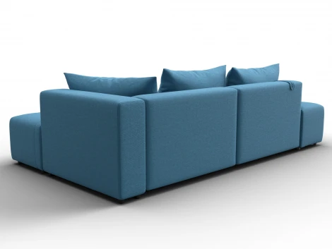 Диван угловой Лига-103 НПБ угол правый (ДСП,Брус,Фанера,Рогожка/Голубой) Лига Диванов 134812