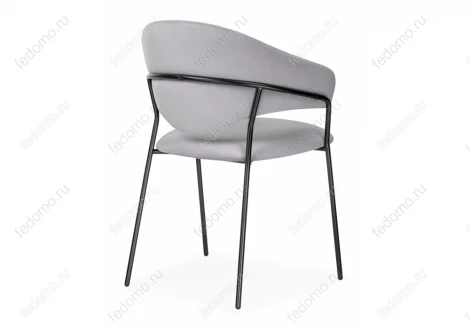 Стул Woodville на металлокаркасе Рансол серебряный / черный глянец 483862