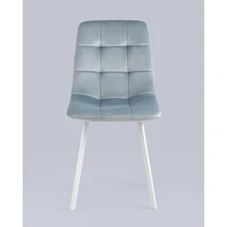 Стул Chilly велюр серо-голубой белые ножки Stool Group арт.УТ000039635