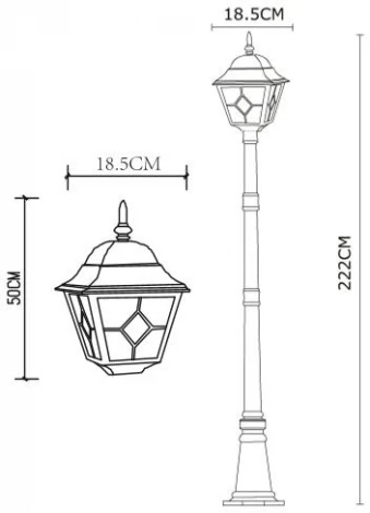 Наземный фонарь Arte Lamp Berlin A1017PA-1BN