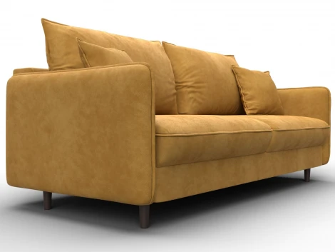 Диван прямой Лига-064 НПБ (ДСП/Дерево/Велюр/Желтый) Лига Диванов 129621
