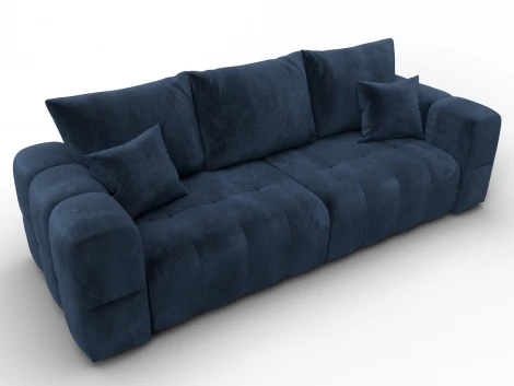 Диван прямой Лига-110 НПБ (ДВП,ДСП,ЛДСП,Брус,Фанера,Велюр/Синий) Лига Диванов 136511