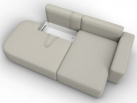 Диван угловой Лига-065 БП угол правый (ДСП,Рогожка/Бежевый) Лига Диванов 134783