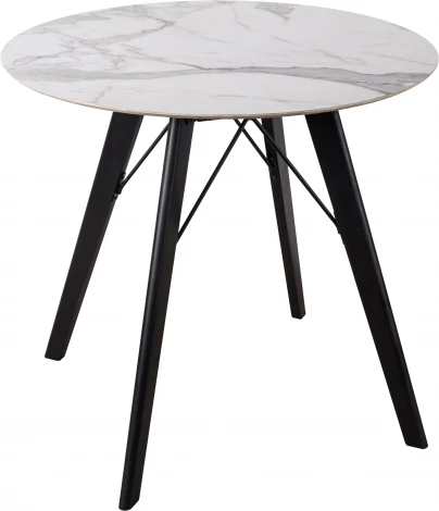 Стол обеденный обеденный JET CERAMIC круглый d-80 (Дерево бук, Венге) CA Wenge Statuario 80x80