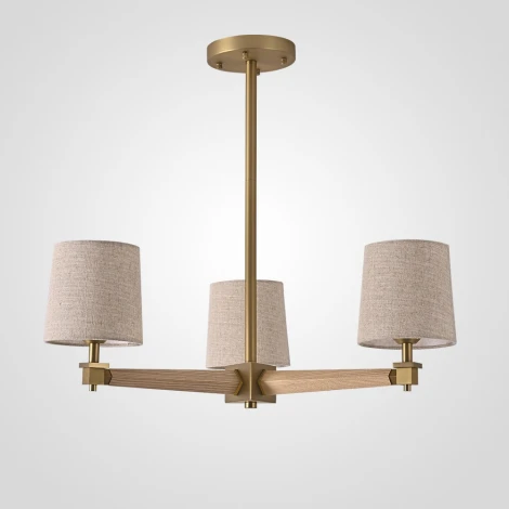 Потолочная люстра на штанге Jorgenson D70 Beige/Light Wood By ImperiumLoft Stavra01 (220V)