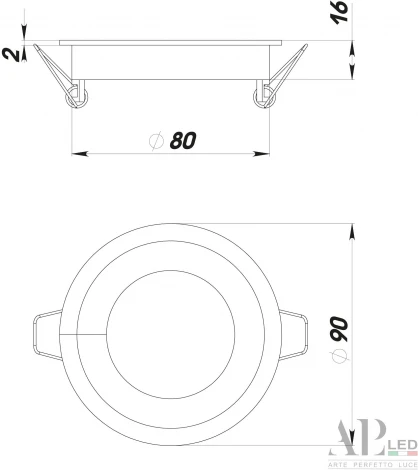Точечный светильник встраиваемый APL LED Ingrid 3322.LDY5016/5W/6K (220V, круглые, IP40)