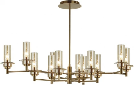 Потолочная люстра на штанге Lumion Madonna 6554/12C бронза/коньячный/металл/стекло E14 12*40W 220V