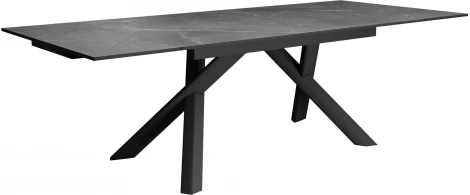 Стол DikLine KX160 мрамор черный Марквин,опоры черные