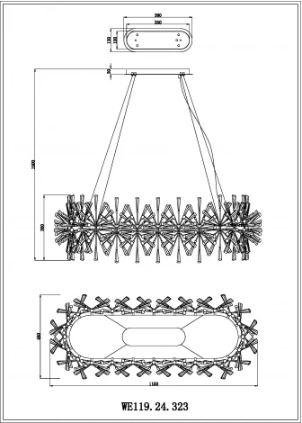 Подвесной светильник Floriane WE119.24.323 Wertmark (220V, хрусталь, на тросе)