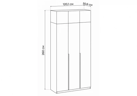 Шкаф Даиго с антресолью 120 СВ-Мебель Стеклянников Woodville 676149