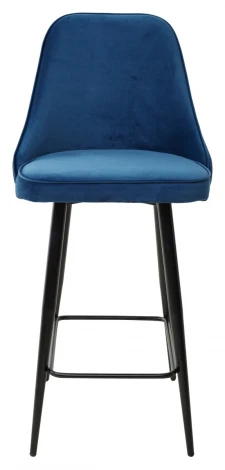 Полубарный стул M-City NEPAL-PB СИНИЙ #29, велюр/ черный каркас (H=68cm)