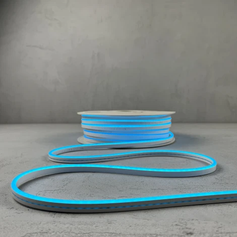 Односторонний Гибкий Неон 6х12мм Небесно-Голубой 12В, IP65 Laitcom FR-23529