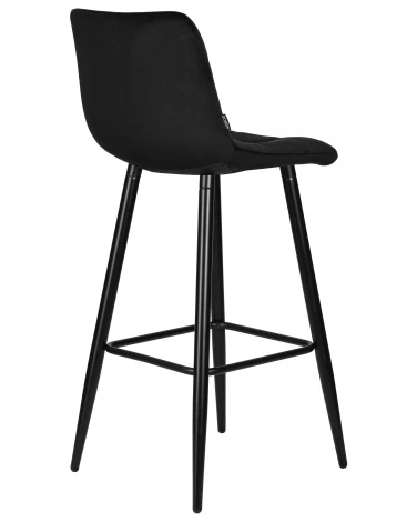 Набор 2 шт стул барный DOBRIN NICOLE (черные матовые ножки, черный велюр (108-77))