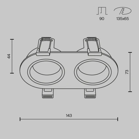 Встраиваемый светильник IP54 Maytoni Technical Share DL126-02-GU10-W