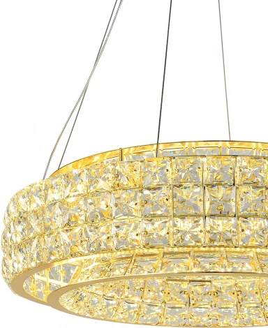 Подвесной светильник (12044/A/1P Gold) Indigo Valore V000098L (LED, 220V, хрусталь, на тросе, круглые)