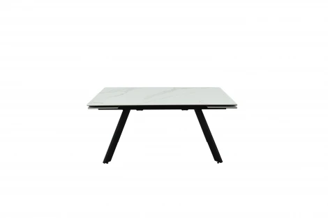 Стол Монако новый, Керамогранит, Черный матовый муар/Грэйс вайт Аврора 102201