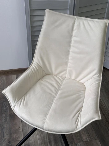 Стул M-City ОСЛО Atmocfera 010 Бежевый / Orakul 160 Белый / Черный каркас