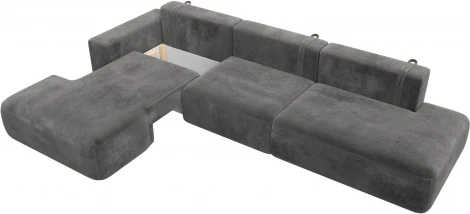 Диван угловой Лига-036 НПБ Модерн Лонг левый угол Лига Диванов (Велюр) арт.127757L