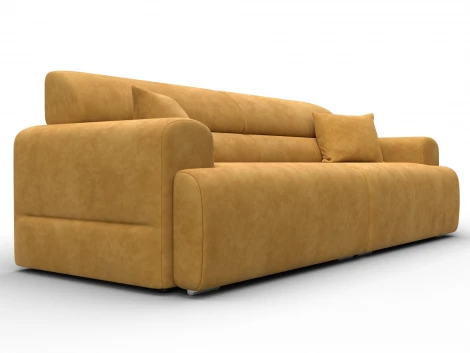 Диван прямой Лига-109 НПБ (ДСП,Фанера,Велюр/Желтый) Лига Диванов 136481