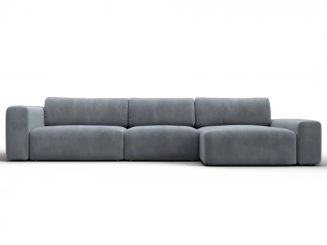 Диван угловой Лига-066 НПБ Лонг угол правый (ЛДСП,Фанера,Брус,Велюр/Серый) Лига Диванов 131228