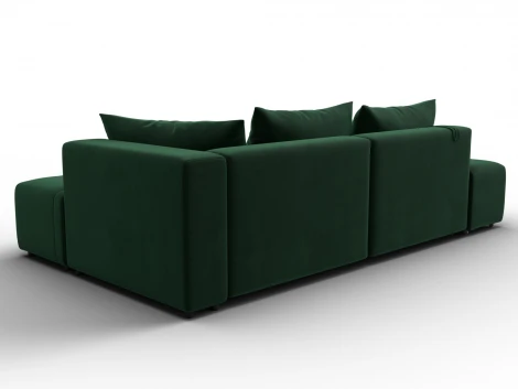 Диван угловой Лига-103 НПБ угол правый (ДСП,Брус,Фанера,Велюр/Зеленый) Лига Диванов 134816