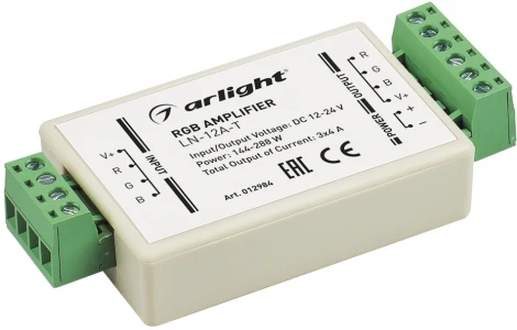 RGB-усилитель LN-12A-T (12/24V, 144/288W) (IP20 Пластик) 012984 Arlight
