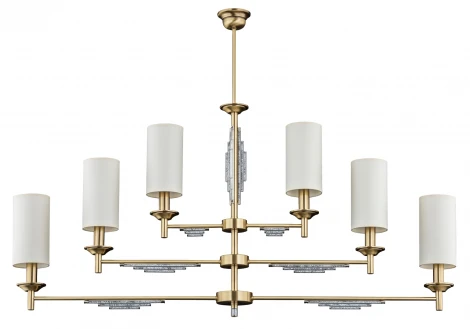 Потолочная люстра ярусная на штанге Kutek Fellino FEL-ZWL-6(P/A) (220V, хрусталь Swarovski)