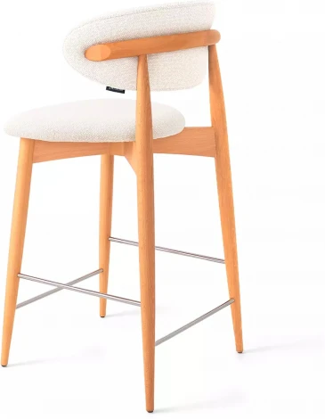 Стул полубарный Paolo, бук натуральный, ткань, белый Top Concept арт.20934