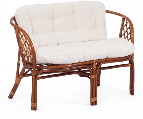 Комплект для отдыха "BAHAMA" (диван + 2 кресла стол со стеклом) /с подушками/ coco brown (коричневый кокос) Tetchair BAHAMA 15382