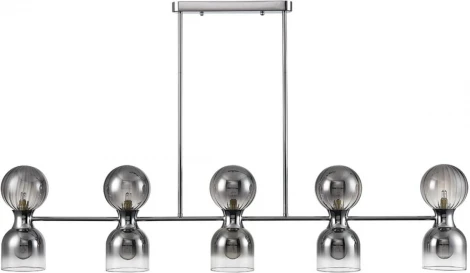 Потолочная люстра на штанге Lumion Tauna 8114/10 хром/дымчатый, металл/стекло G9 5*30W + E14 5*40W 220V