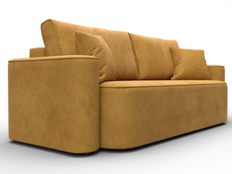 Диван прямой Лига-118 НПБ (ДСП,ЛДСП,Брус,Фанера,Велюр/Желтый) Лига Диванов 137067