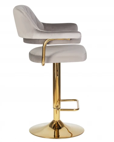 Стул барный CHARLY GOLD (серый велюр (MJ9-75))