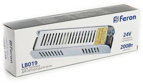 Трансформатор для светодиодной ленты 200W 24V (драйвер) Feron LB019 48047