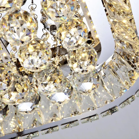 Потолочная люстра светодиодная хрустальная с пультом и управлением смартфоном с регулировкой цветовой температуры и яркости LED4U L033-500