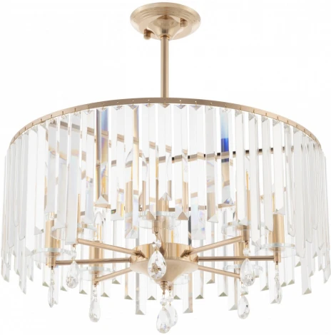 Подвесная люстра хрустальная на штанге Arte Milano Sorrento-2509 372509/8/250/590 GD (220V)