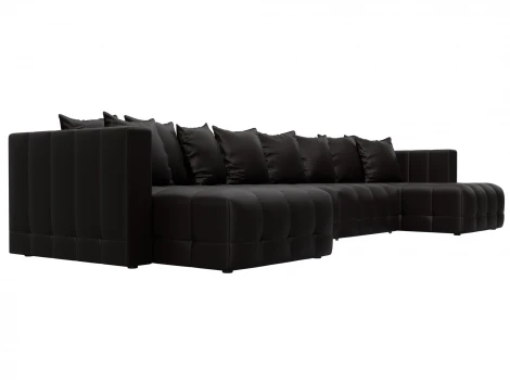 Диван П-образный Лига-052 НПБ Лонг (ЛДСП,Брус,Фанера/Пластик/Экокожа/Коричневый) Лига Диванов 129919