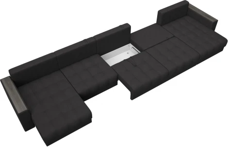 Диван П-образный с декором Лига-049 НПБ Мегалонг Лига Диванов (Замша) арт.128546