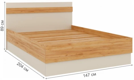 Полутораспальная кровать Woodville Кассандра 140х200 дуб крафт золотой / кашемир 559215