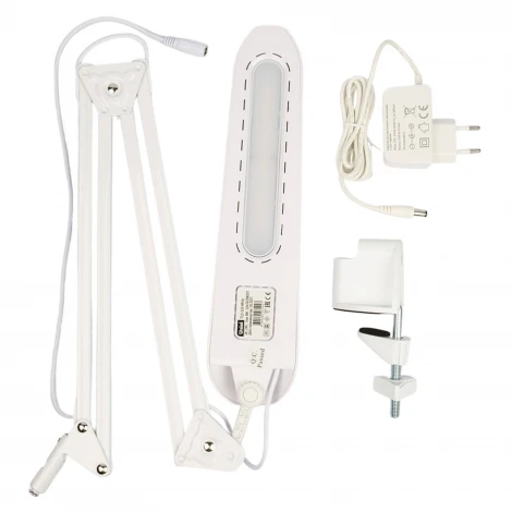 Офисная настольная лампа на струбцине Uniel TLD-524 White/LED/500Lm/4500K/Dimmer (220V, диммер, сенсорный выключатель)