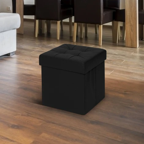 Пуфик Dreambag складной Черный ЭкоКожа 13174