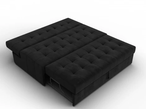 Диван прямой Лига-107 (160) (ЛДСП,Брус,Фанера,Велюр/Черный) Лига Диванов 134922