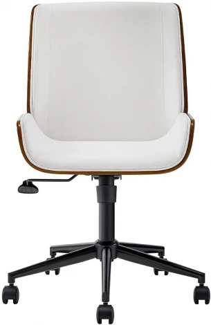 Кресло ESF JY6264X-B белый PU/орех/черный/Экокожа,Шпон