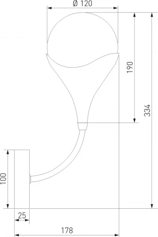 Бра Eurosvet Calyx 60169/1 никель (220V, шар)