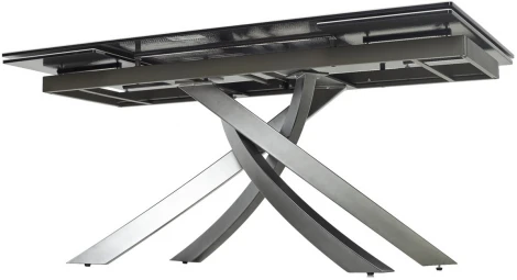 Стол M-City ESTEBIO 160 KL-99 Белый мрамор матовый, итальянская керамика/ Серый металлик