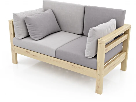 Диван Arsko прямой Домино М сосна велюр светло-серый/темно-серый