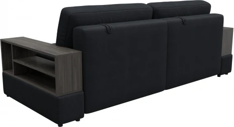 Диван прямой с 2 полками Лига-055 НПБ Лига Диванов (Замша) арт.129067